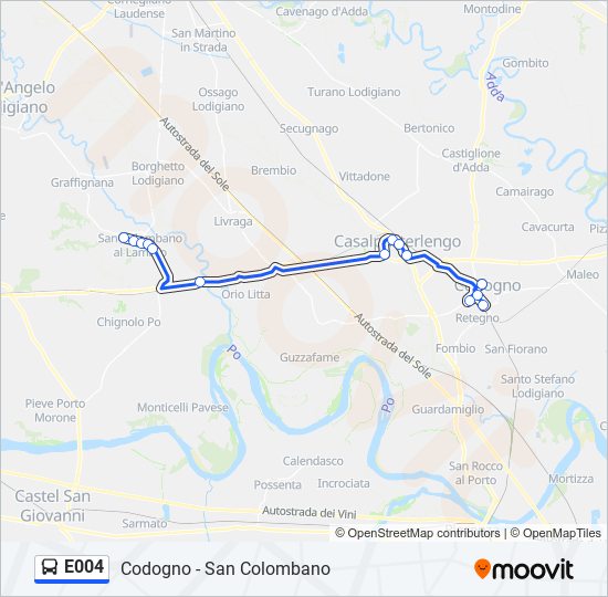 E004 bus Line Map