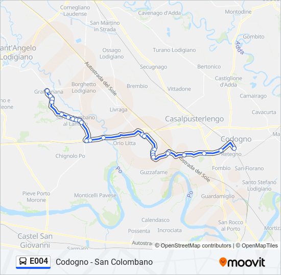 Percorso linea bus E004