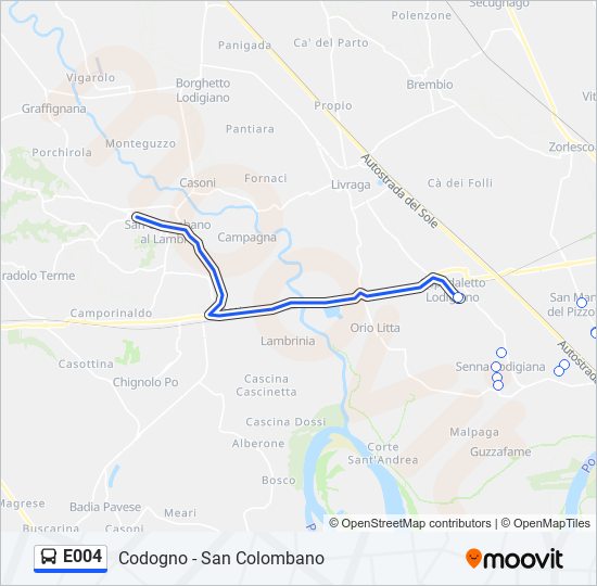 E004 bus Line Map