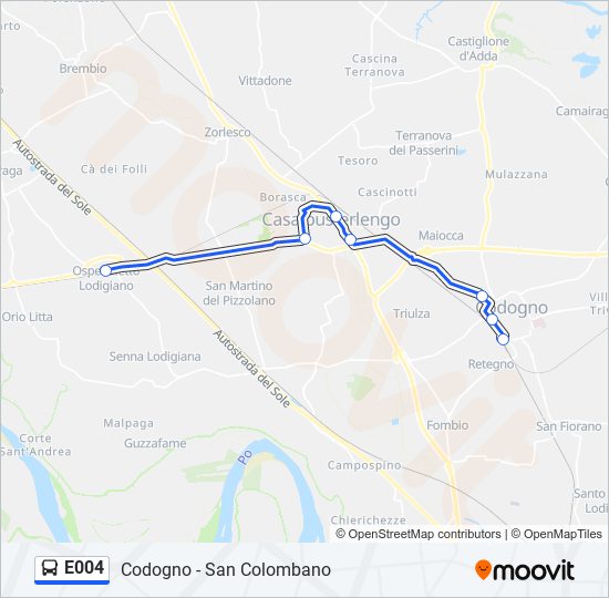 E004 bus Line Map