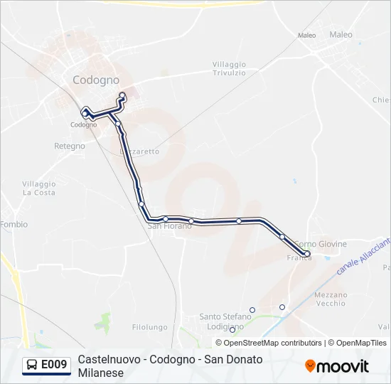 E009 Bus Line Map