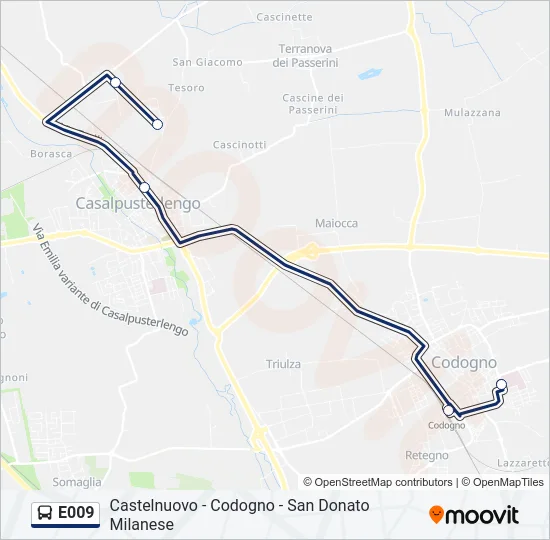 E009 Bus Line Map