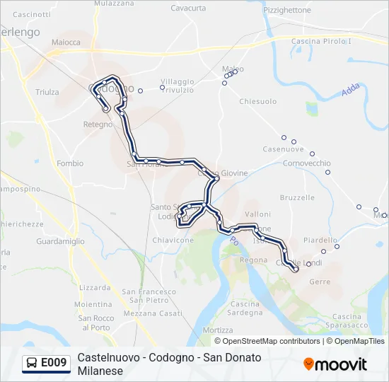 E009 Bus Line Map