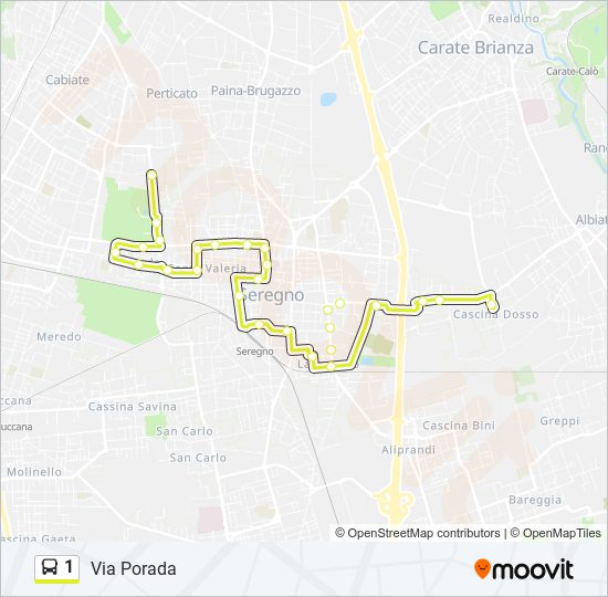 1 bus Line Map