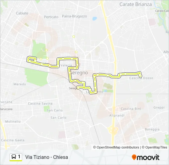 1 Bus Line Map