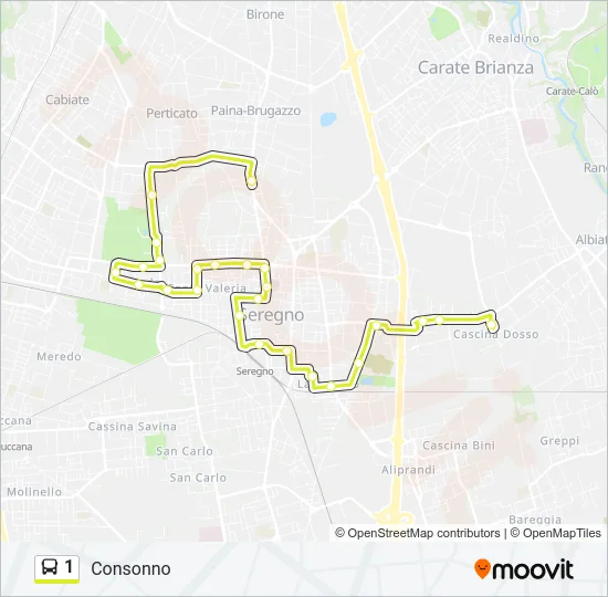 1 Bus Line Map