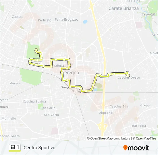 1 Bus Line Map