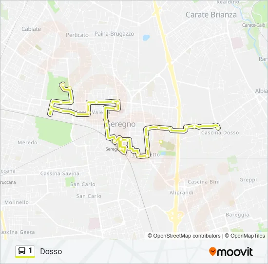 1 Bus Line Map