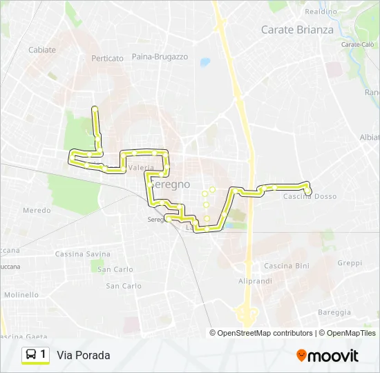 1 Bus Line Map