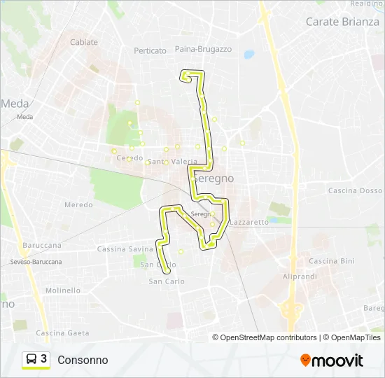 3 Bus Line Map