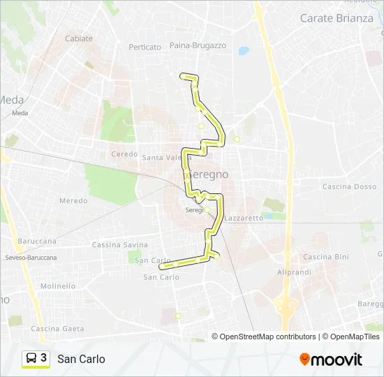 3 Bus Line Map