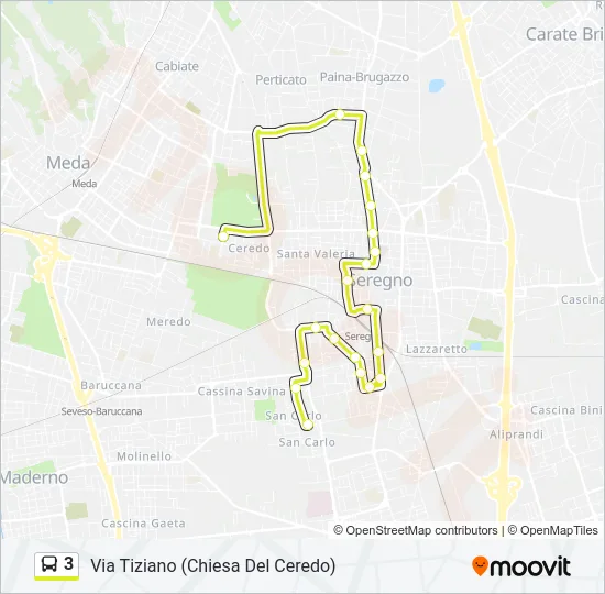 3 Bus Line Map
