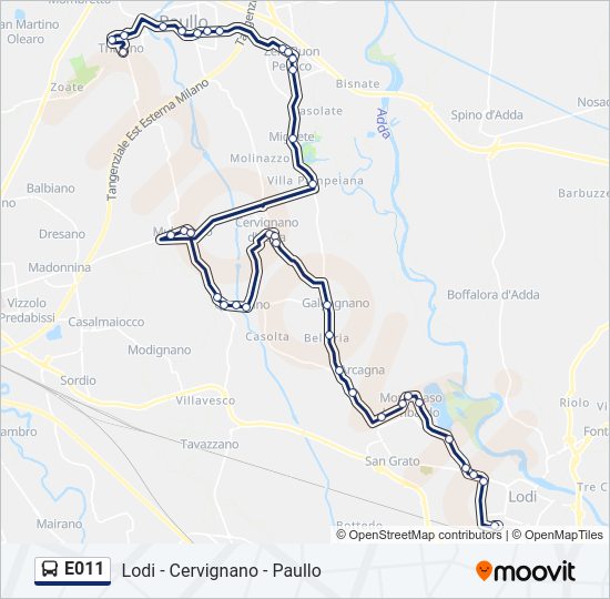 Percorso linea bus E011