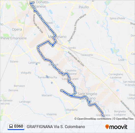 Percorso linea bus E060