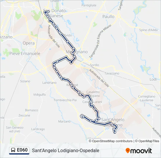 E060 Bus Line Map