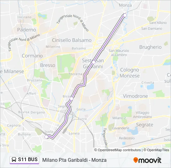 S11 BUS  Line Map