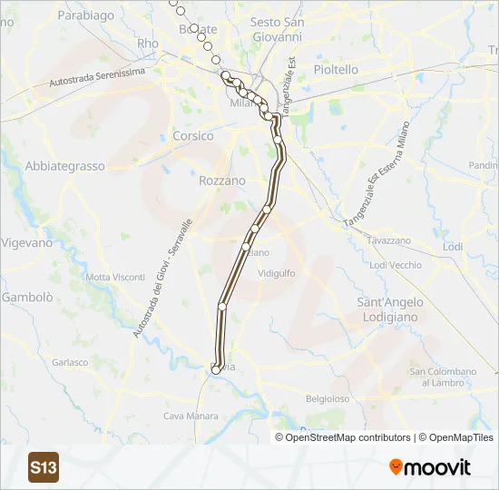 S13 Train Line Map