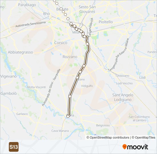 Percorso linea  S13