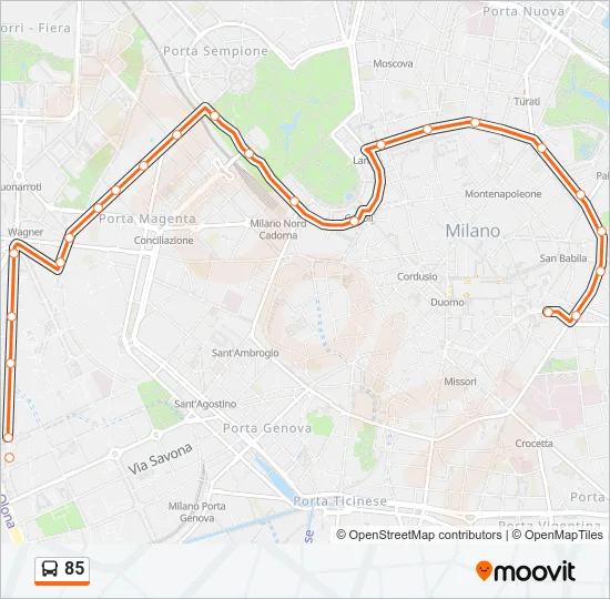85 Bus Line Map