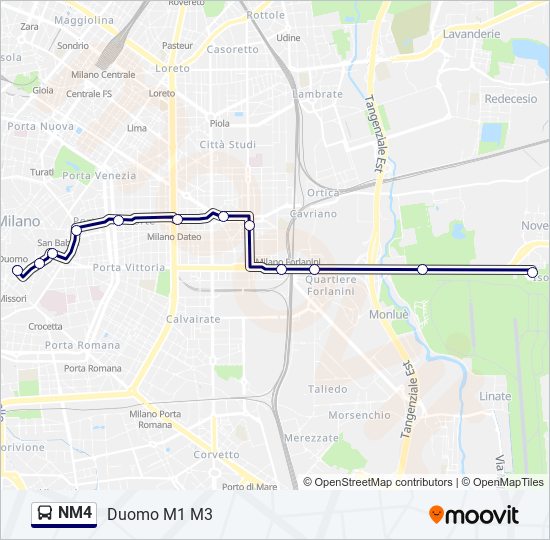 NM4 bus Line Map