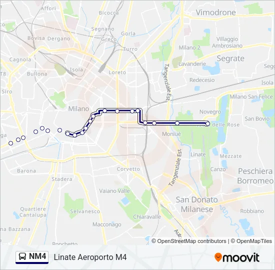 NM4 Bus Line Map