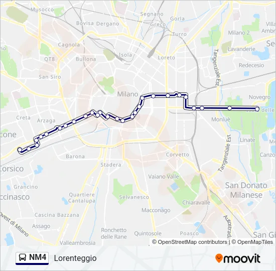 NM4 Bus Line Map