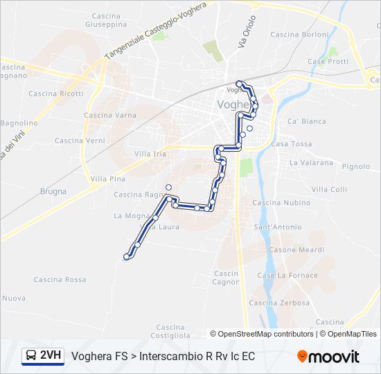 Percorso linea  2VH