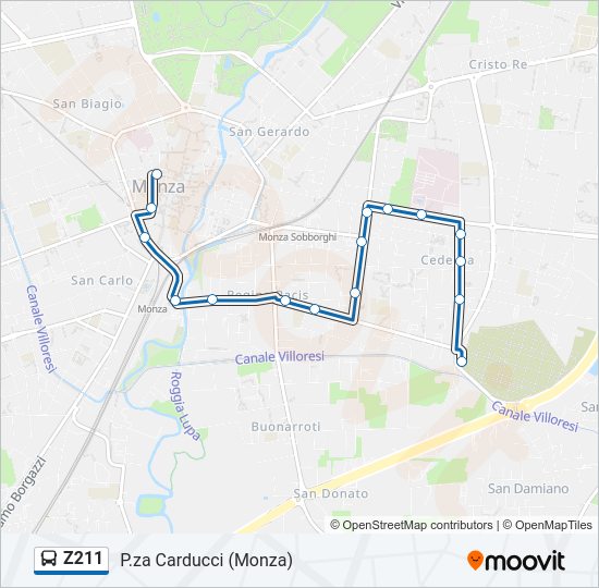 Percorso linea bus Z211
