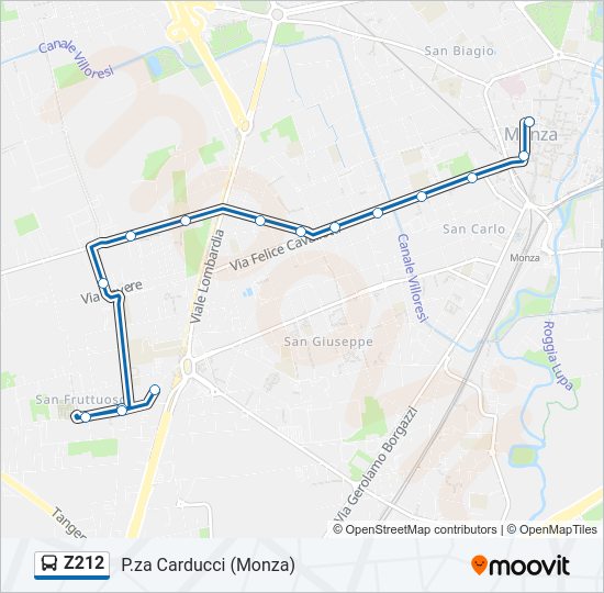 Percorso linea bus Z212