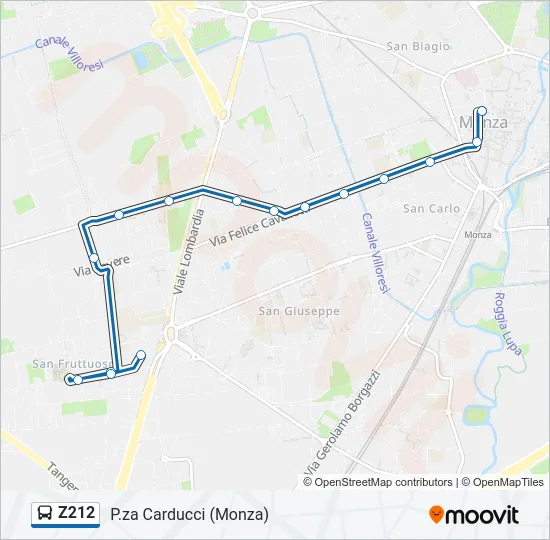 Z212 Bus Line Map