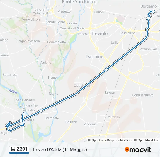 Z301 Bus Line Map