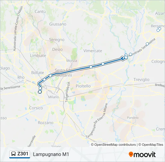 Z301 Bus Line Map