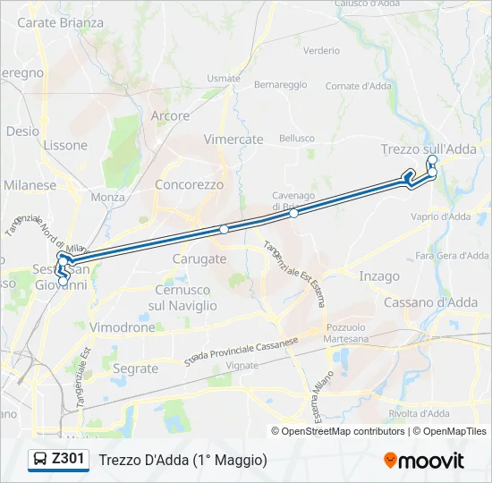 Z301 Bus Line Map