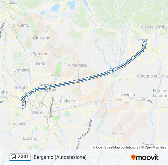 Z301 Bus Line Map