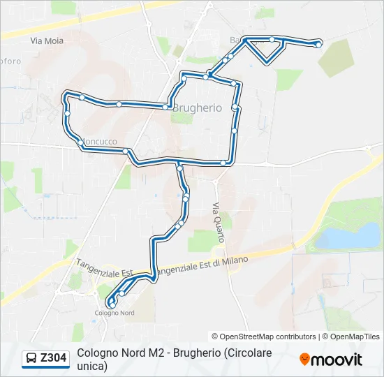 Z304 Bus Line Map