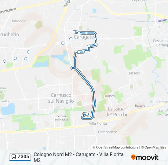 Z305 Bus Line Map