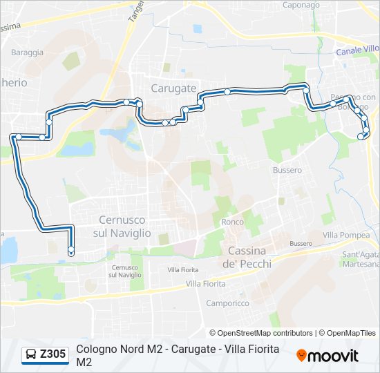 Percorso linea bus Z305