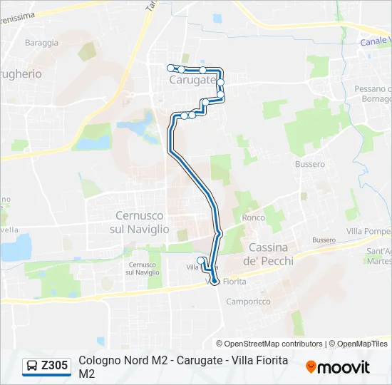 Z305 Bus Line Map