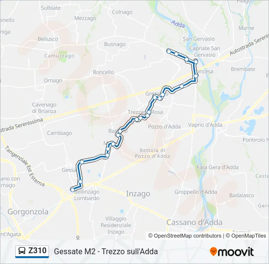 Z310 Bus Line Map