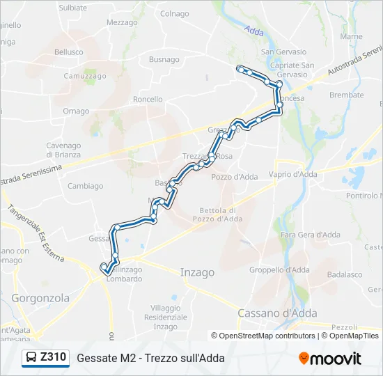 Z310 Bus Line Map
