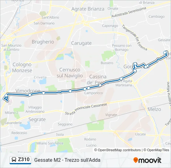 Z310 Bus Line Map