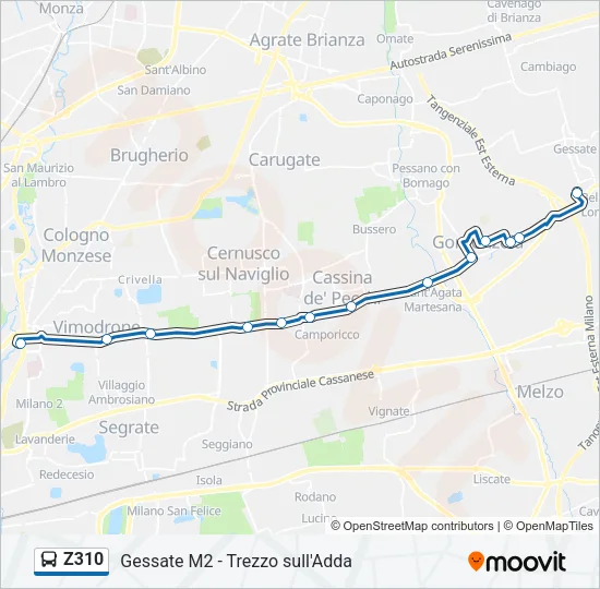 Z310 Bus Line Map