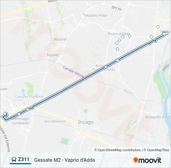 Z311 Bus Line Map