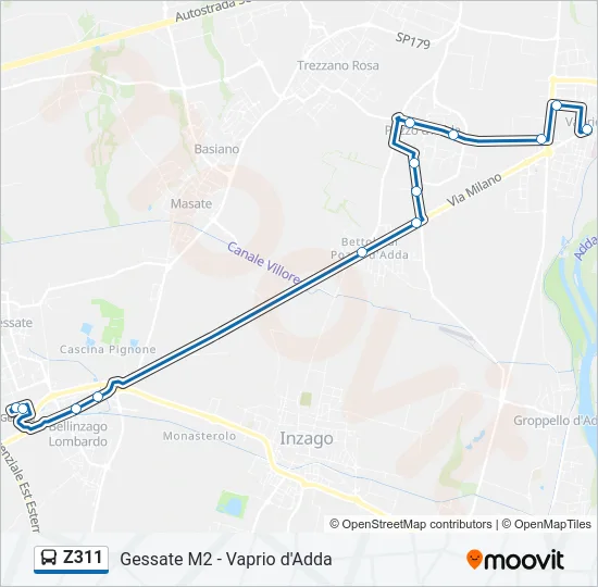 Z311 Bus Line Map
