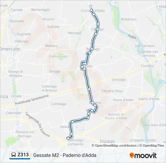 Z313 Bus Line Map