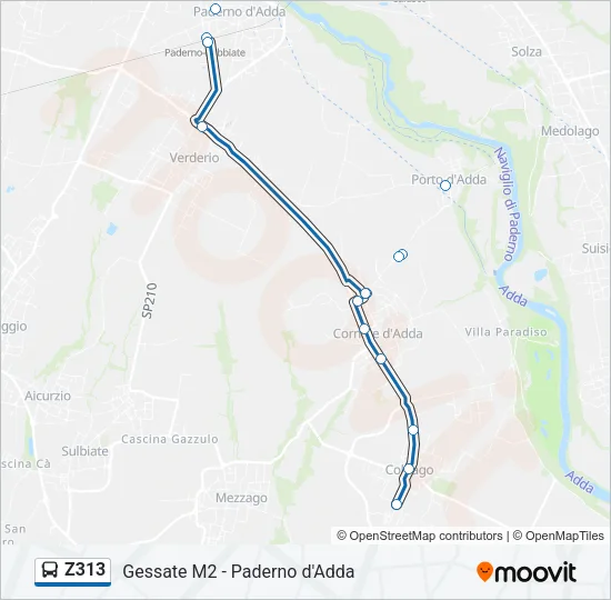 Z313 Bus Line Map