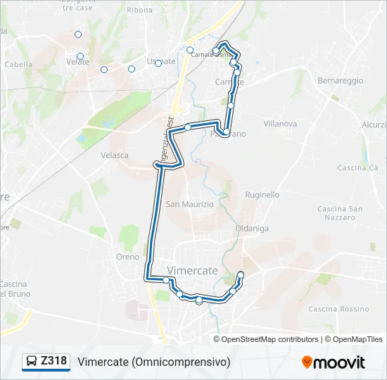 Z318 Bus Line Map