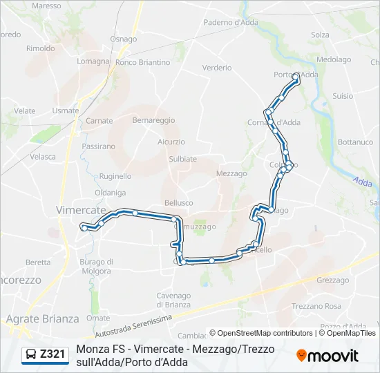 Z321 Bus Line Map