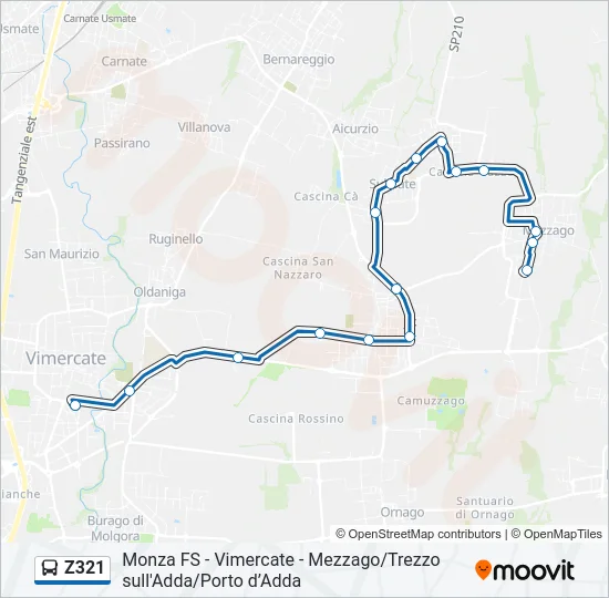 Z321 Bus Line Map