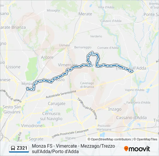 Z321 Bus Line Map